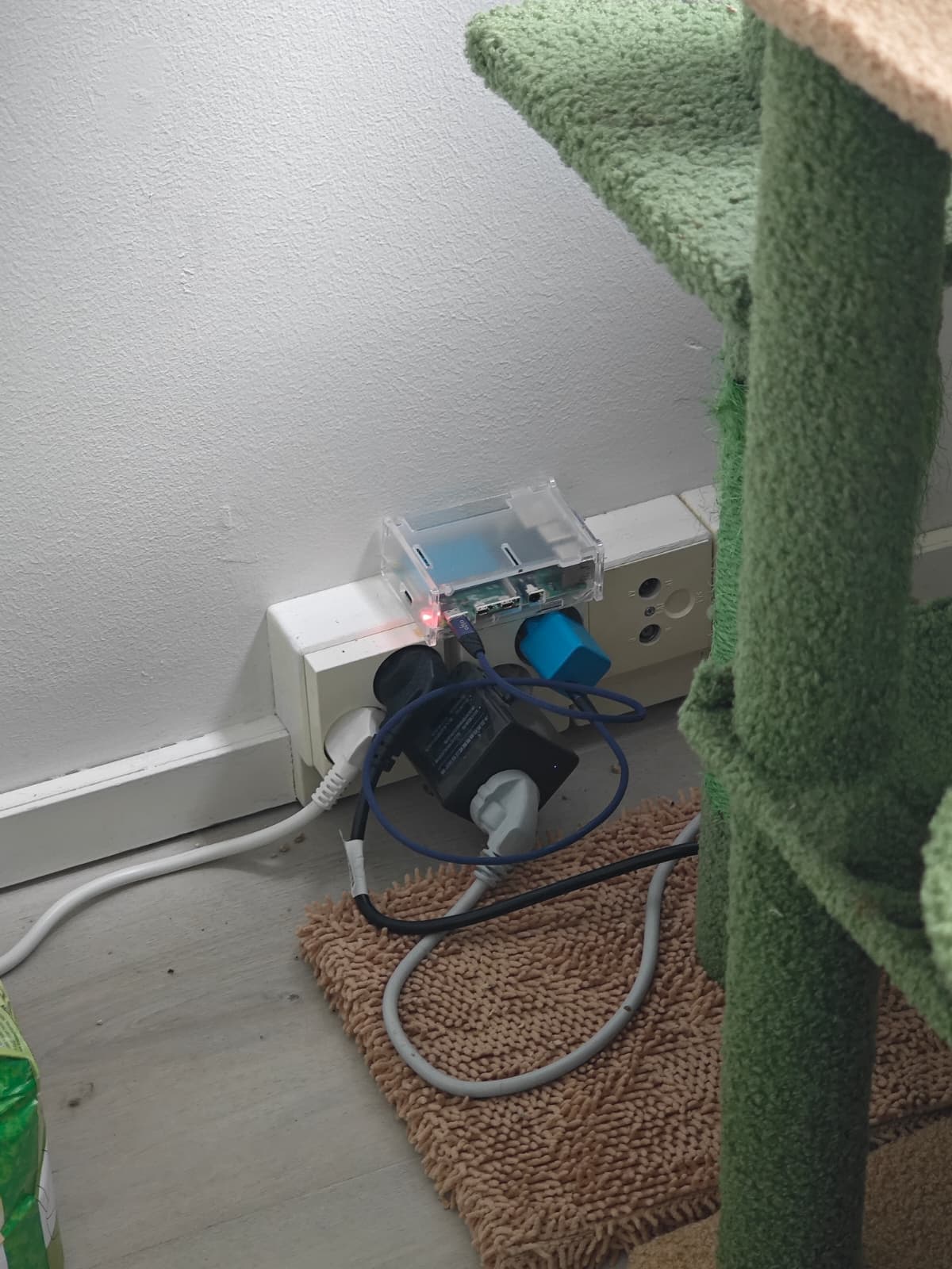 I put it at the corner